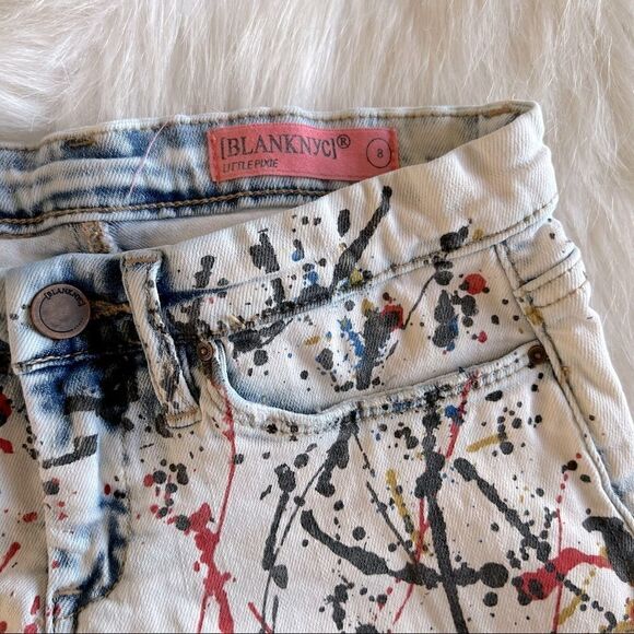 BlankNyc Dripping Paint Denim Shorts (8) - Picture 4 of 6